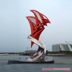 水景不锈钢抽象帆船雕塑