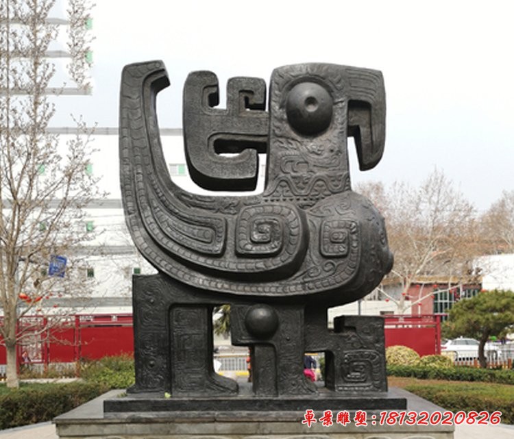 抽象朱雀铜雕