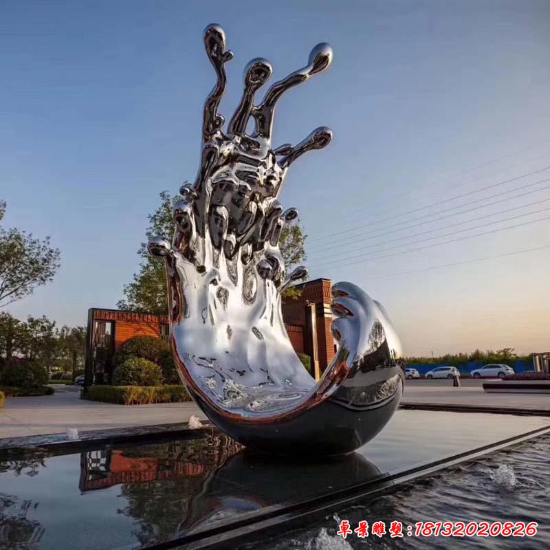 不锈钢广场抽象海浪雕塑