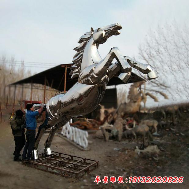 不锈钢广场动物马雕塑2