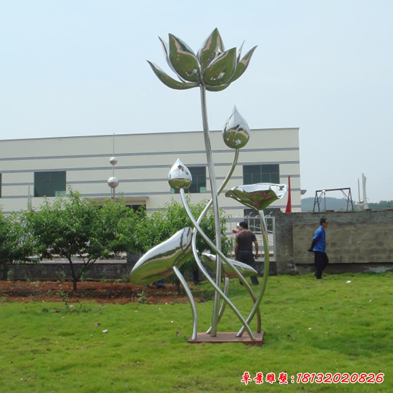 公园不锈钢荷花雕塑2