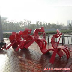 不锈钢划船人物公园雕塑