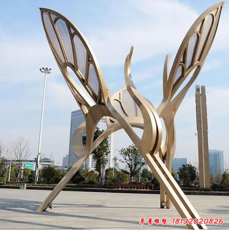 不锈钢广场仙鹤景观雕塑