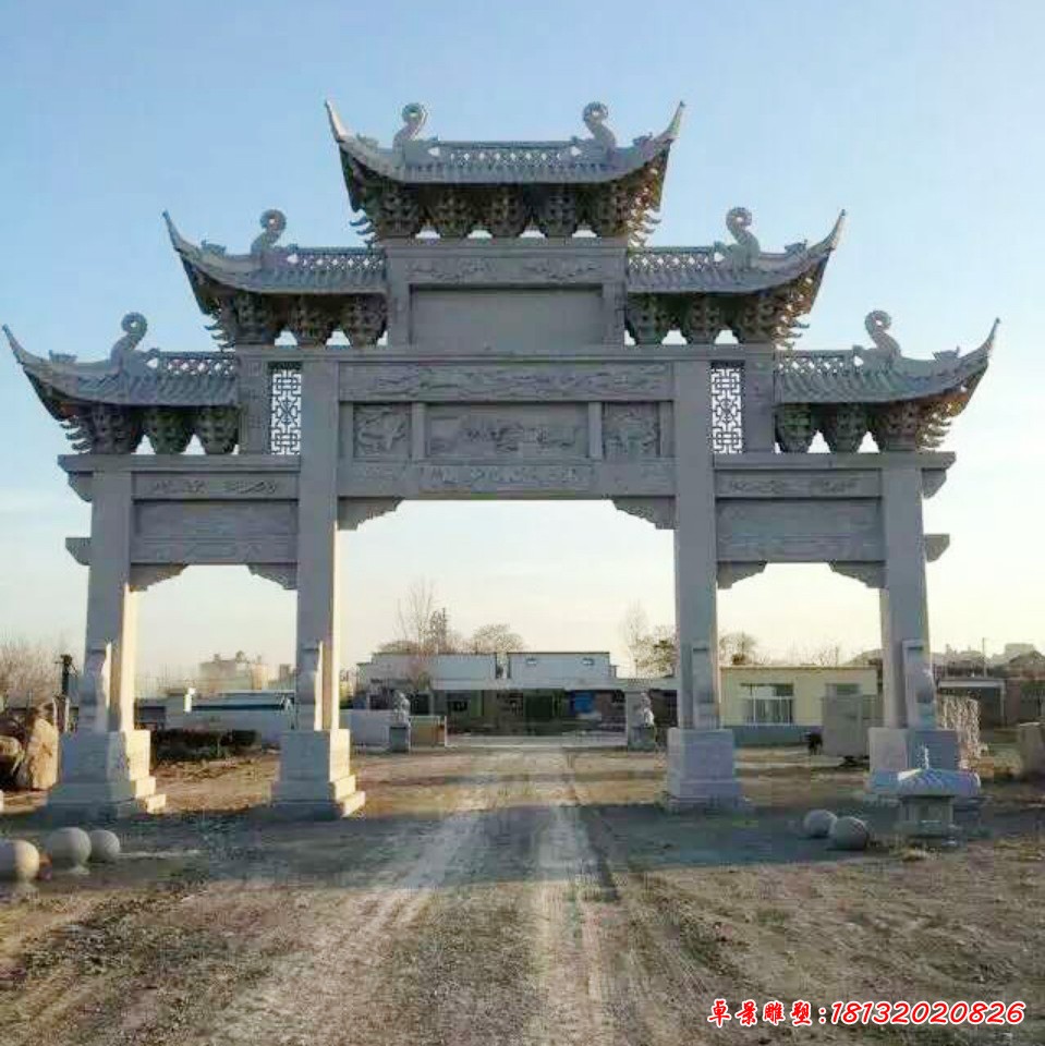 三门石牌坊石雕