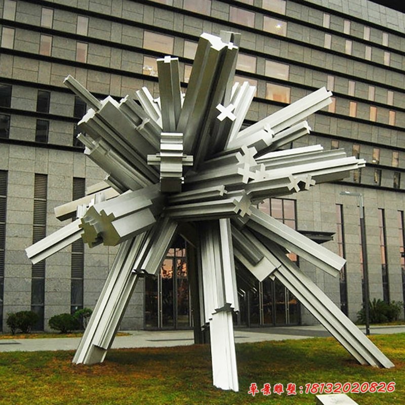 不锈钢米字型景观雕塑