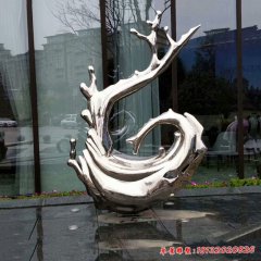 商场海豚动物不锈钢