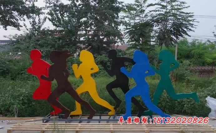 不锈钢抽象跑步运动剪影人物雕塑