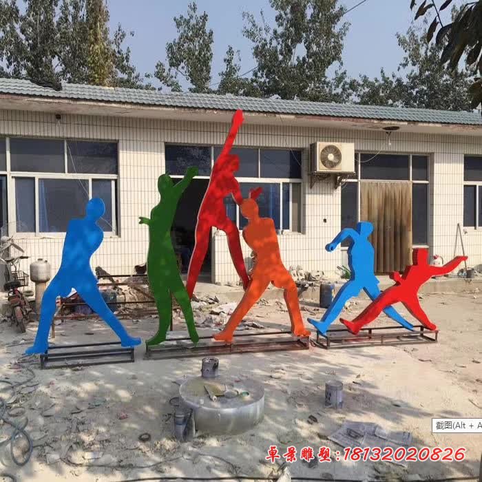 不锈钢抽象运动剪影人物雕塑