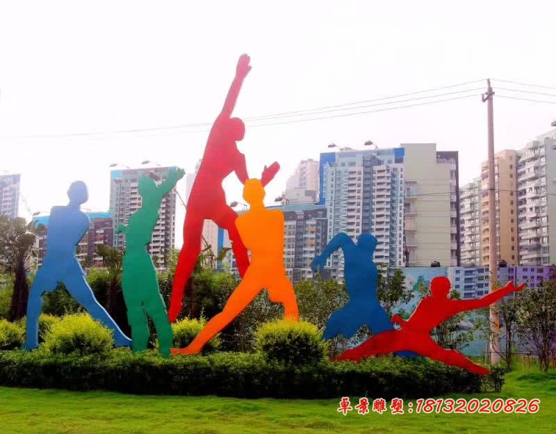 不锈钢抽象运动剪影人物雕塑