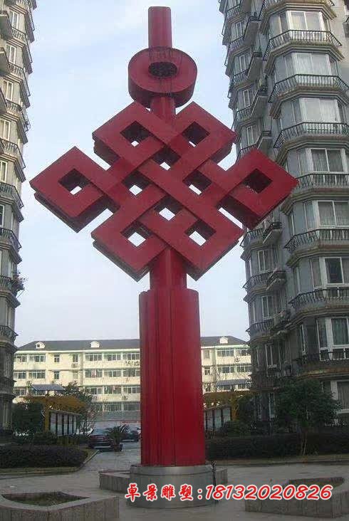 不锈钢抽象中国结雕塑