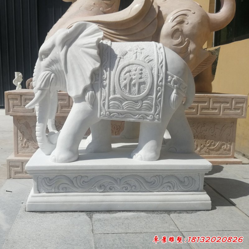 汉白玉大象雕塑 (193)