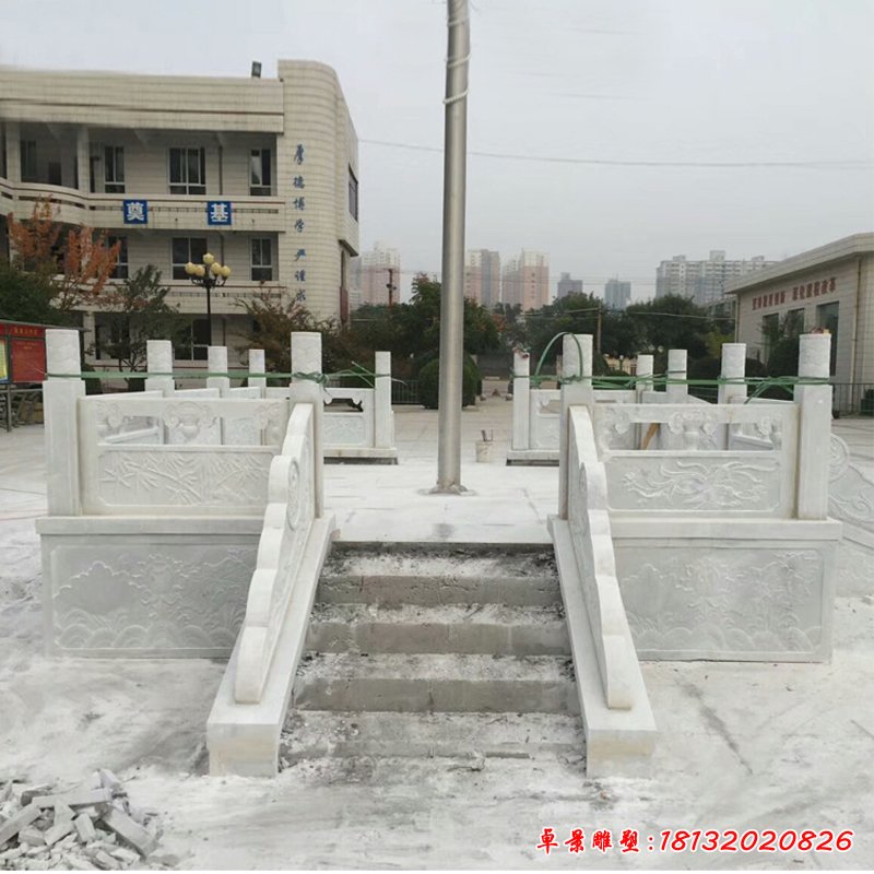 汉白玉升旗台，校园景观石雕