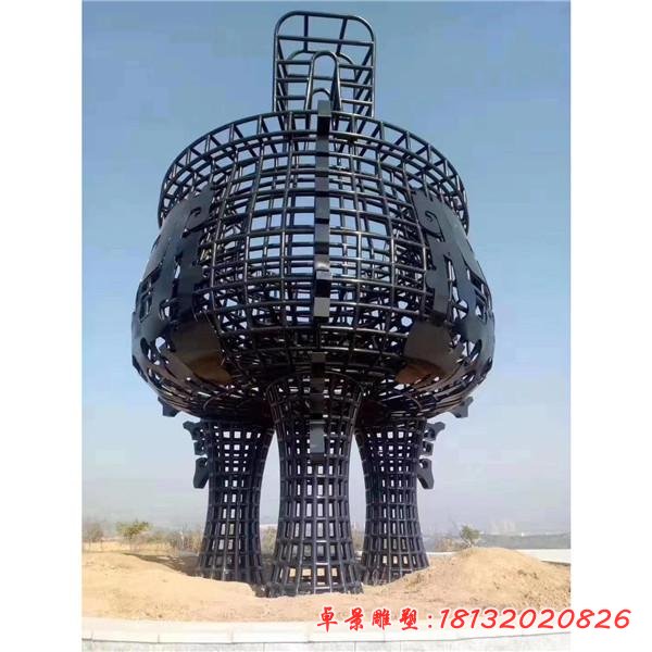 镂空鼎不锈钢雕塑 (2)