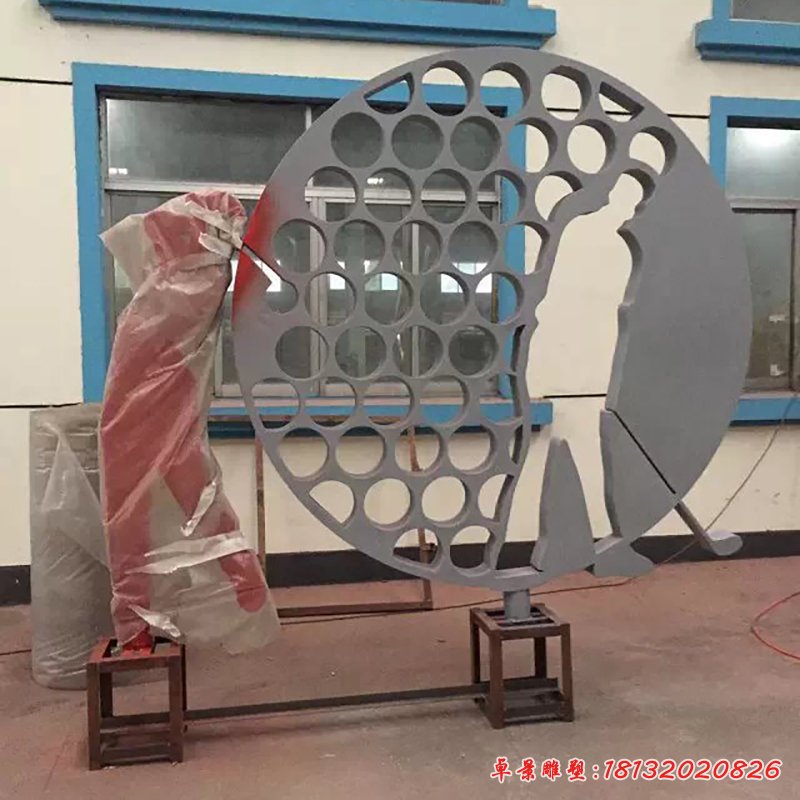 不锈钢打高尔夫球雕塑，广场不锈钢运动雕塑 (6)