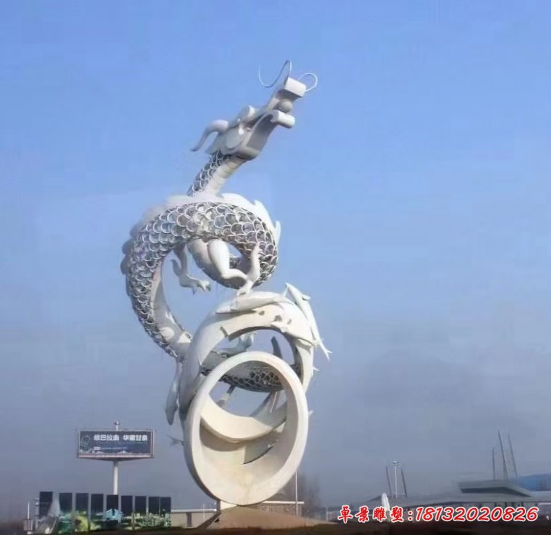 不锈钢龙雕塑 (4)