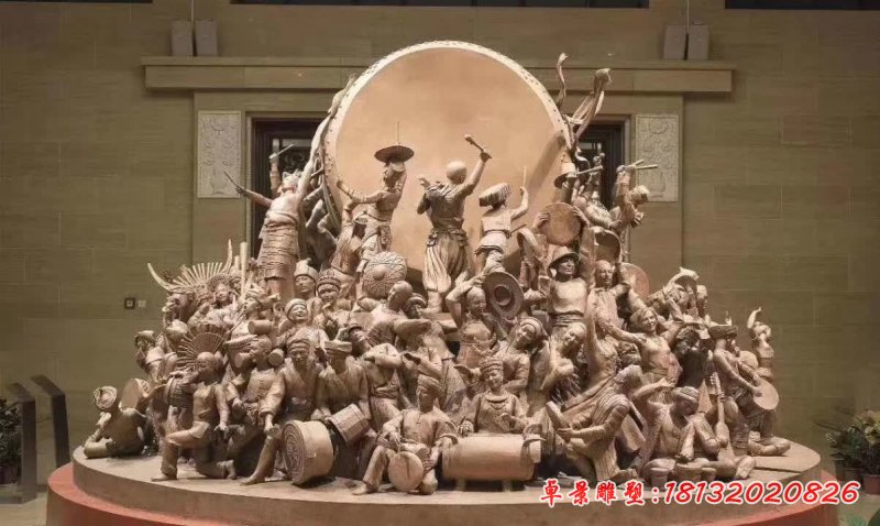 五十六个民族人物石雕