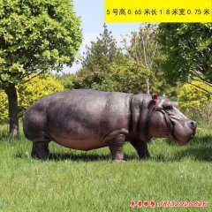 玻璃钢仿真河马雕塑
