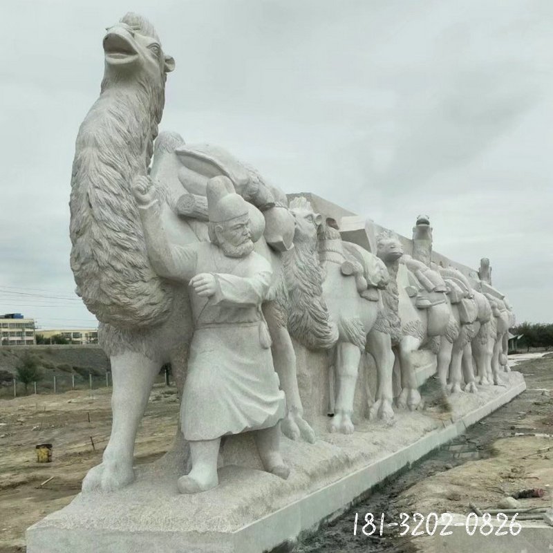 丝绸之路骆驼石雕