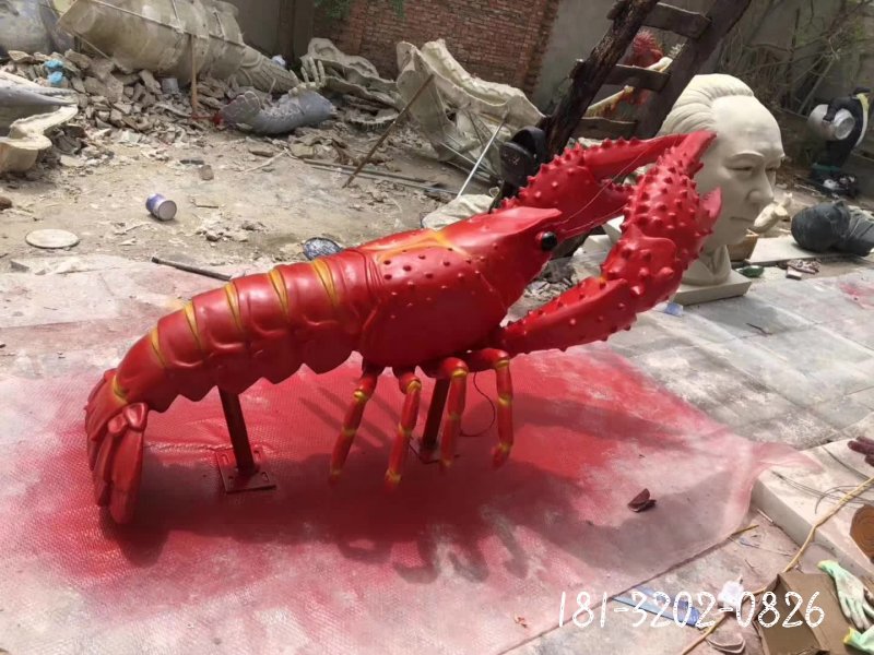 仿真动物不锈钢龙虾雕塑 (2)