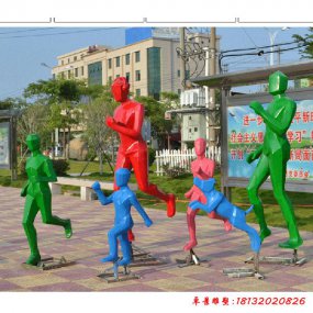 玻璃钢跑步人物雕塑